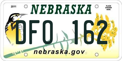 NE license plate DFO162