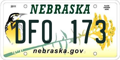 NE license plate DFO173