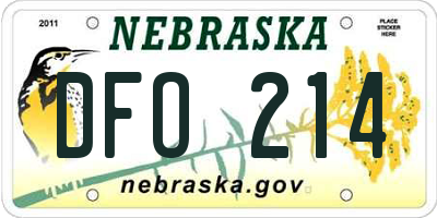 NE license plate DFO214