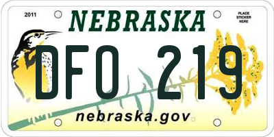NE license plate DFO219