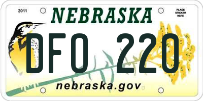 NE license plate DFO220
