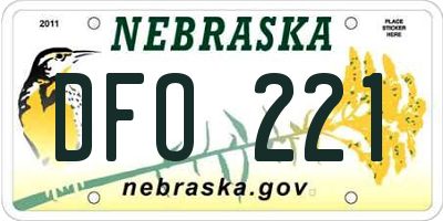 NE license plate DFO221