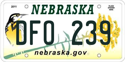 NE license plate DFO239