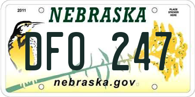 NE license plate DFO247