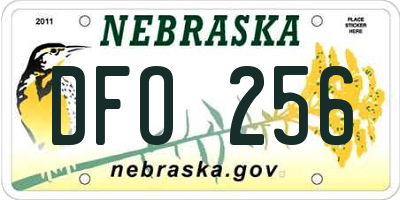 NE license plate DFO256