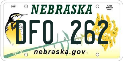 NE license plate DFO262