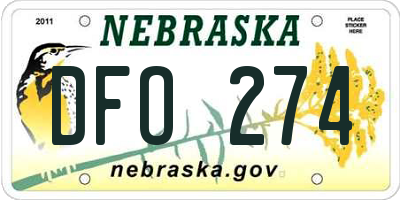 NE license plate DFO274