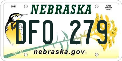 NE license plate DFO279