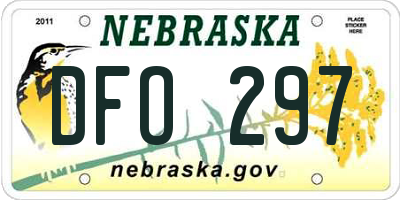 NE license plate DFO297