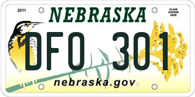 NE license plate DFO301
