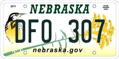 NE license plate DFO307
