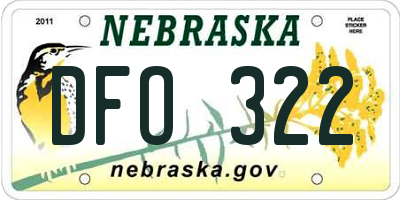 NE license plate DFO322
