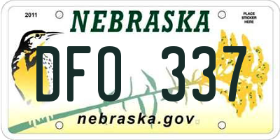 NE license plate DFO337