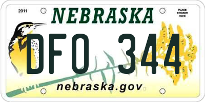 NE license plate DFO344
