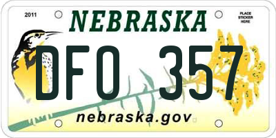 NE license plate DFO357
