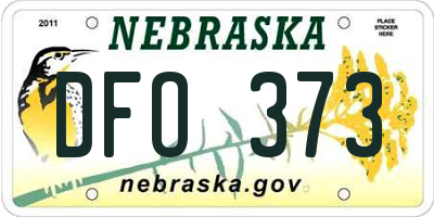NE license plate DFO373