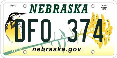 NE license plate DFO374