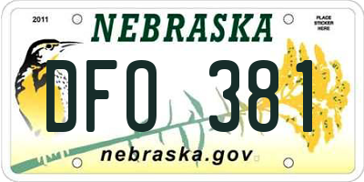 NE license plate DFO381