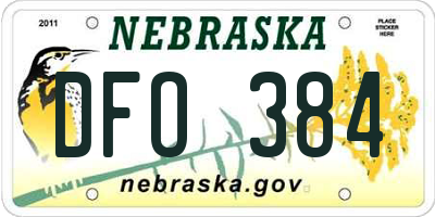 NE license plate DFO384