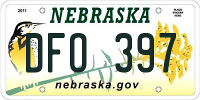NE license plate DFO397