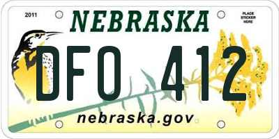 NE license plate DFO412
