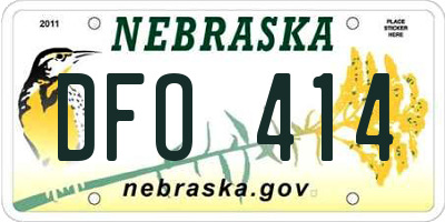 NE license plate DFO414