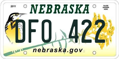NE license plate DFO422