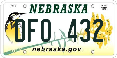 NE license plate DFO432
