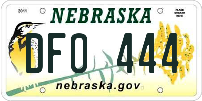 NE license plate DFO444