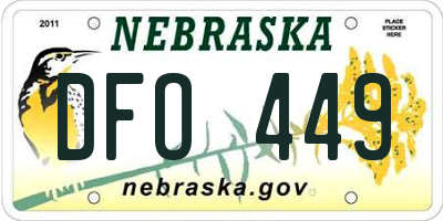 NE license plate DFO449