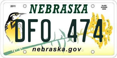 NE license plate DFO474