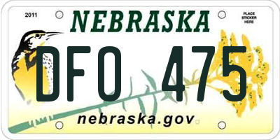NE license plate DFO475
