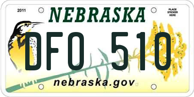 NE license plate DFO510