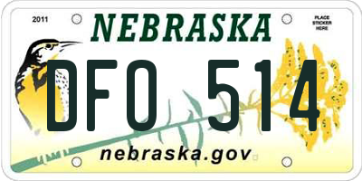NE license plate DFO514