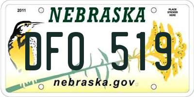NE license plate DFO519
