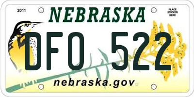 NE license plate DFO522