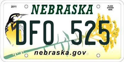 NE license plate DFO525