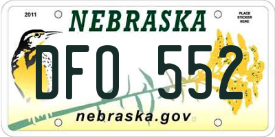 NE license plate DFO552