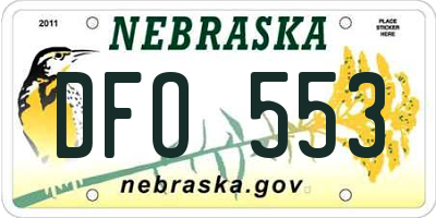 NE license plate DFO553