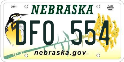 NE license plate DFO554