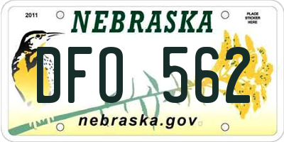 NE license plate DFO562