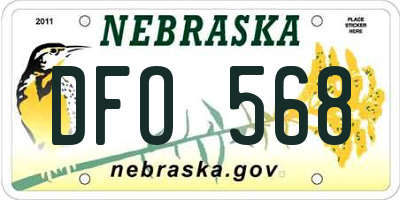 NE license plate DFO568