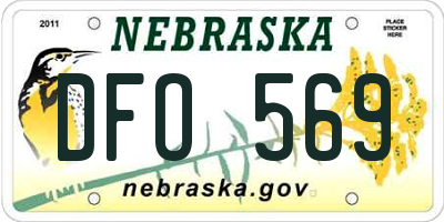 NE license plate DFO569