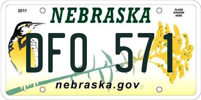NE license plate DFO571