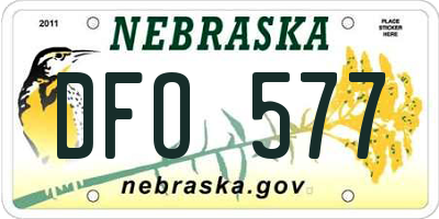 NE license plate DFO577