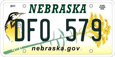 NE license plate DFO579