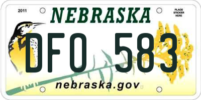 NE license plate DFO583