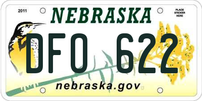 NE license plate DFO622