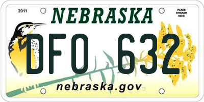 NE license plate DFO632
