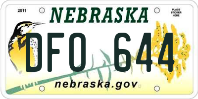 NE license plate DFO644